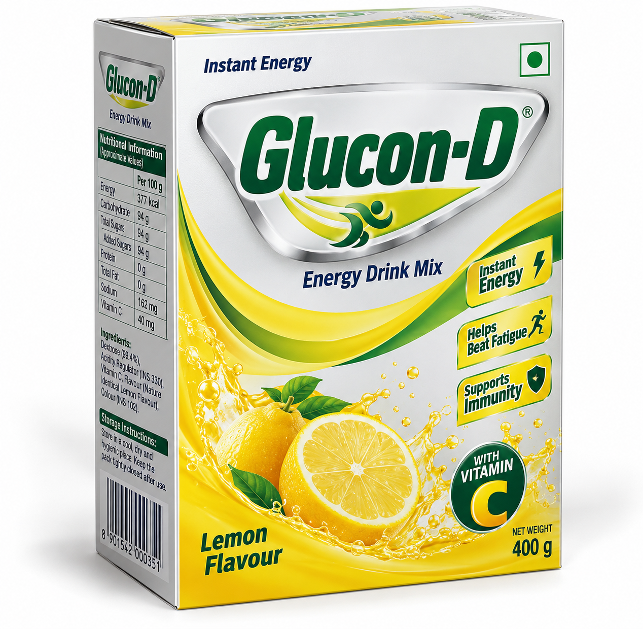 Glucon-D Lemon Energy Drink Mix